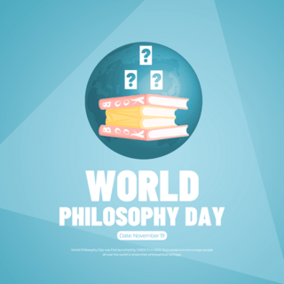 地球书本元素world philosophy day节日社交媒体