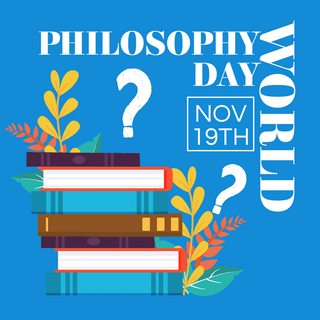 中外学者海报模板_书本简约world philosophy day 节日社交媒体