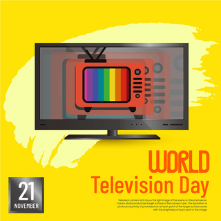 液晶电视海报模板_world television day 节日社交媒体