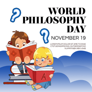 看书简约world philosophy day 节日社交媒体