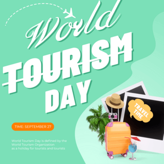 创意world tourism day节日社交媒体宣传设计