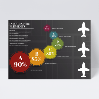 商务图表信息图表海报模板_时尚豪华创意想法飞机模型数据商务信息图表传单