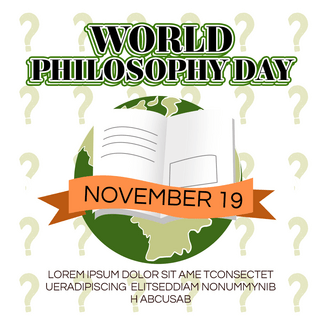 地球简约world philosophy day 节日社交媒体