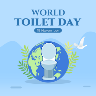 马桶地球结合元素world toilet day节日海报设计