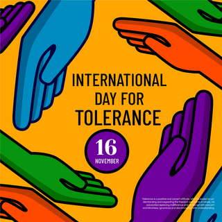 彩色手掌海报模板_international day for tolerance 节日社交媒体