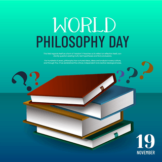 怀疑与学问海报模板_world philosophy day 节日社交媒体