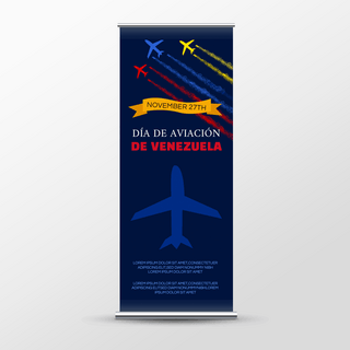 飞机云朵海报模板_节日día de aviación de venezuela社交媒体易拉宝