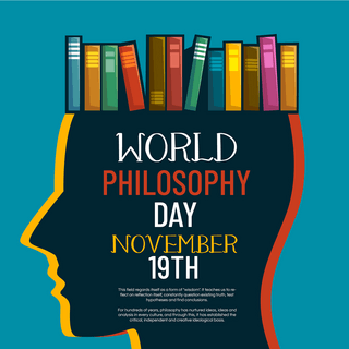 中外学者海报模板_world philosophy day 节日社交媒体