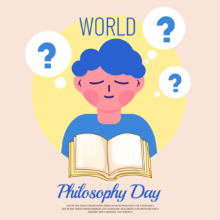 中外学者海报模板_彩色world philosophy day社交媒体sns