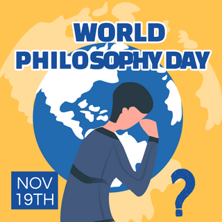 中外学者海报模板_思考world philosophy day 节日社交媒体sns
