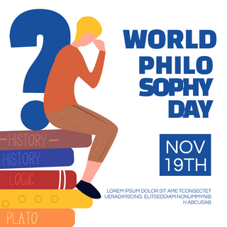 思考买它海报模板_思考书本world philosophy day 节日社交媒体sns