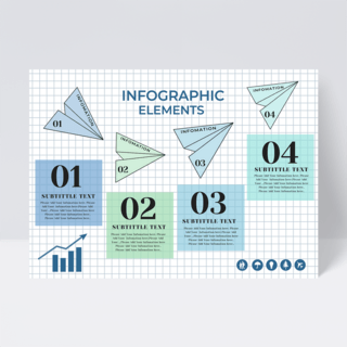 浅色飞机元素信息图表传单