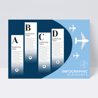 简约飞机海报模板_简约飞机元素商业信息图表传单