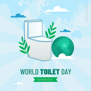 简约地球马桶world toilet day社交媒体