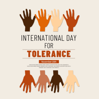 彩色手掌海报模板_彩色international day for tolerance社交媒体sns