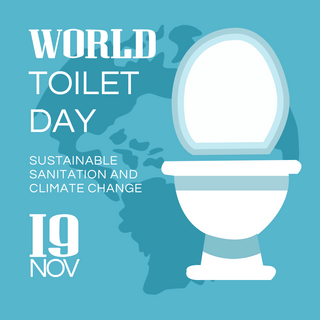 DAY地球海报模板_蓝色world toilet day 节日社交媒体