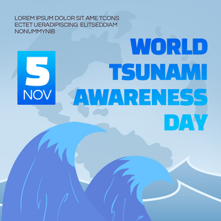 绿丝带海报模板_海啸world tsunami awareness day 节日社交媒体