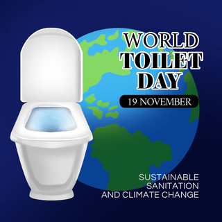 简约world toilet day 节日社交媒体