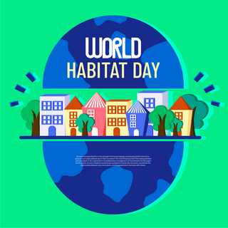 day手绘海报模板_world habitat day 节日社交媒体