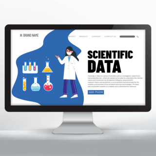 物理科学海报模板_卡通风格创意科学研究宣传网页设计