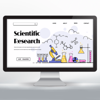 化学实验人海报模板_科学研究实验主页设计