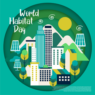 day手绘海报模板_world habitat day 节日社交媒体
