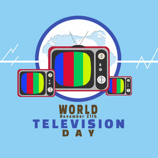 信号海报模板_world television day信号电视机