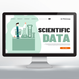 研究生物海报模板_卡通风格创意科学研究宣传网页设计