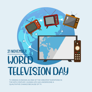 浅色背景world television day节日海报