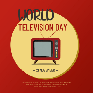 产品节日海报海报模板_红色背景world television day节日海报