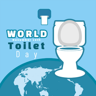 DAY地球海报模板_蓝色地球world toilet day
