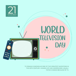 亮色背景world television day节日社交媒体