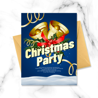 圣诞节礼物贺卡海报模板_蓝色背景创意圣诞节祝福贺卡