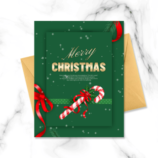 圣诞绿色背景海报模板_绿色背景精致圣诞节祝福贺卡
