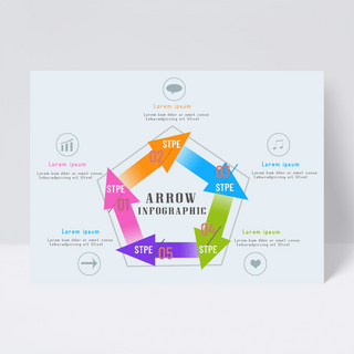 创意信息图表海报模板_箭头元素信息图表设计多边形方向箭头
