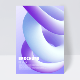 粉色手册海报模板_蓝紫色立体抽象手册封面设计