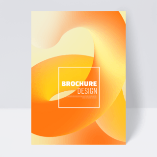 抽象封面海报模板_橙黄色立体抽象封面设计