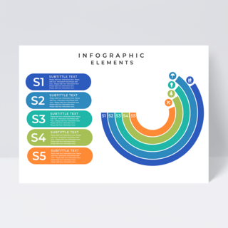创意分析海报模板_彩虹半圆信息图表设计