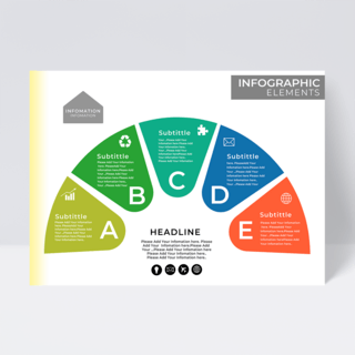 彩色半圆商业分析信息图表设计
