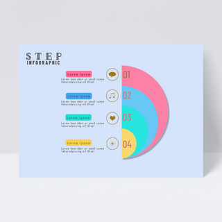 半圆型信息图表设计彩色明亮设计