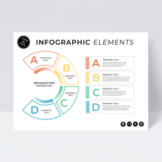 创意图表海报模板_浅色半圆商业信息图表设计