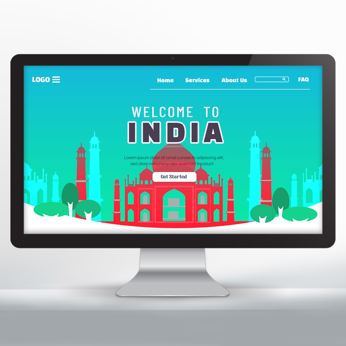 欢迎来到印度旅游宣传主页红色泰姬陵图片