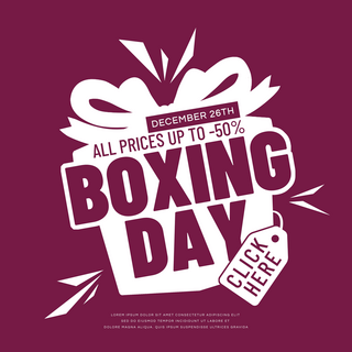 day0海报模板_boxing day紫色促销礼盒sns模板