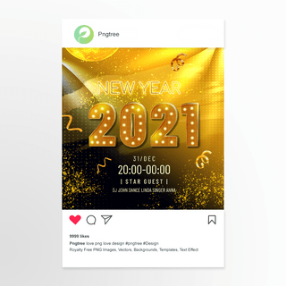 金色光效2021新年派对instagram post