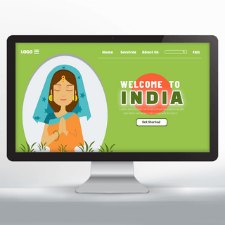 女人印度海报模板_欢迎来到印度旅游宣传主页印度女人祈祷