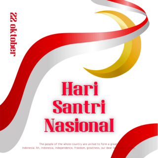 hari santri nasional立体月亮丝带