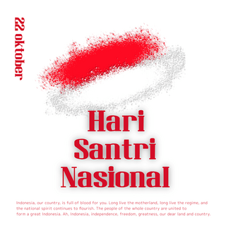 国家独立海报模板_国家santri日印尼红色社交媒体