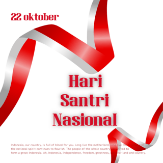 hari santri nasional飘逸丝带