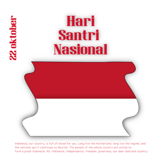 不规则图形渐变海报模板_hari santri nasional红色抽象图形