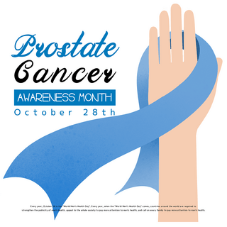 蓝色手掌海报模板_手绘蓝色丝带前列腺癌